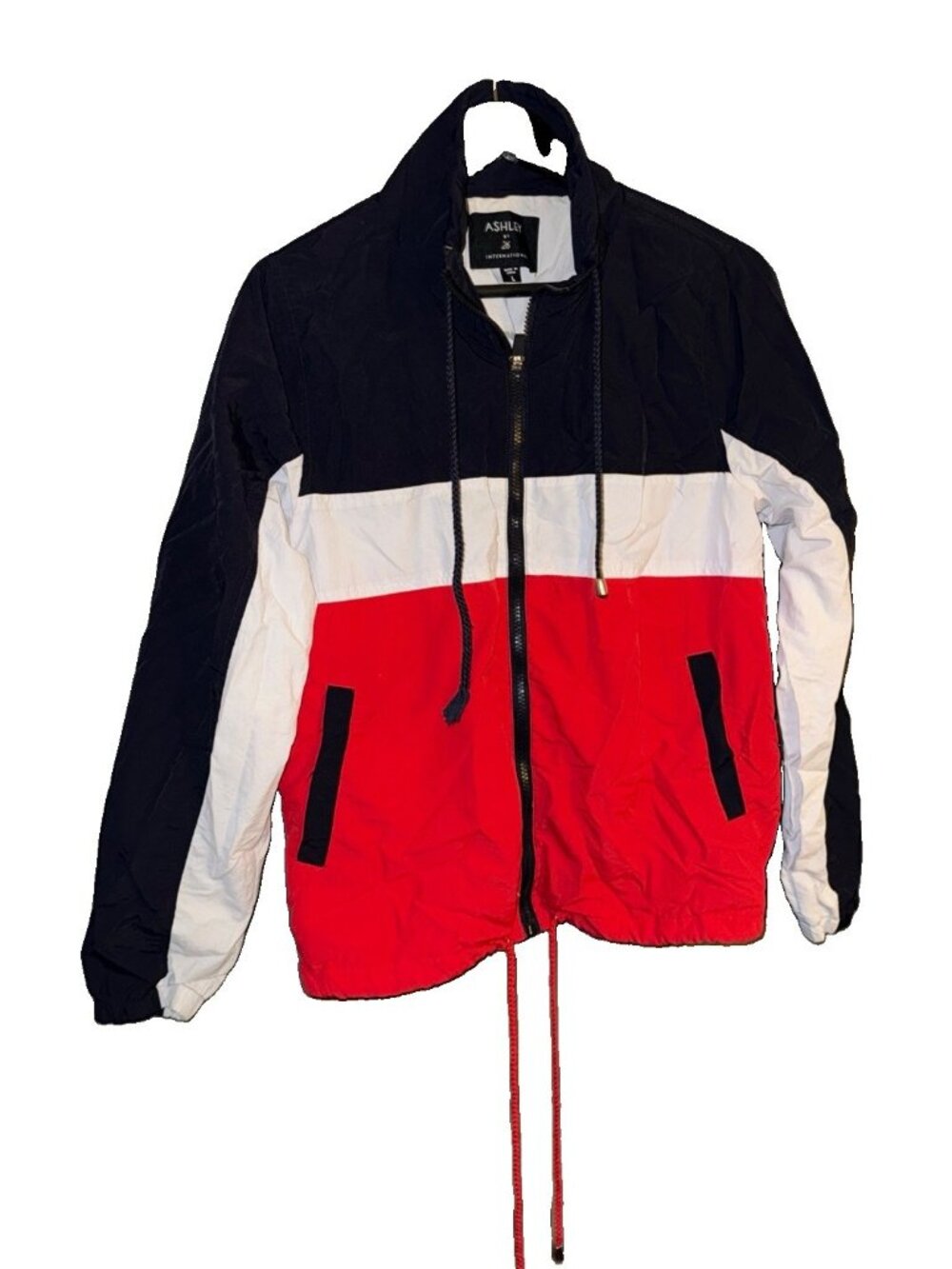 Vintage 90s Colorblock Windbreaker Track Jacket Ashley by 26 International Sz L